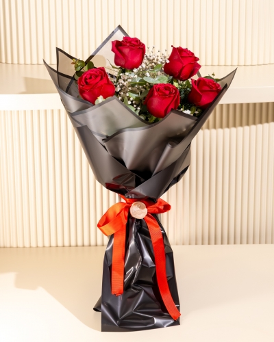 5 Kırmızı Gül Buketi