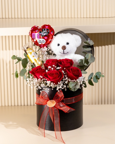 Luxury Ayıcıklı Gül Kutusu 